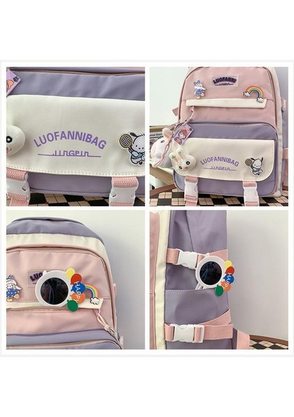 Luofannıbag Karikatür Sevimli Sırt Çantası Büyük Kapasiteli Ortaokul Lise Öğrenci Okul Çantası (Yurt Dışından) modelleri
