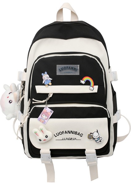 Luofannıbag Karikatür Sevimli Sırt Çantası Büyük Kapasiteli Ortaokul Lise Öğrenci Okul Çantası (Yurt Dışından)