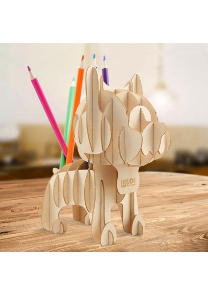 Wude F104 Köpek Kalemi Tutucu Ahşap Bulmaca Tahta Modu (Yurt Dışından)