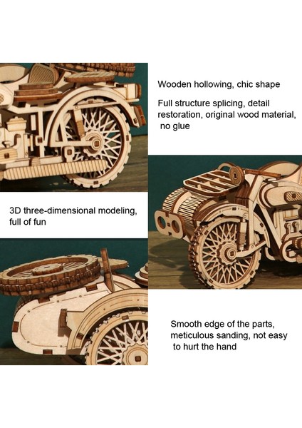 LG834 Üç Bisiklet Teknesi 3D Ahşap Bulmaca Eğitim Oyuncakları (Yurt Dışından) modelleri