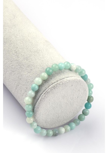 Amazonit Doğal Taş Bileklik 6mm Küre Kesim