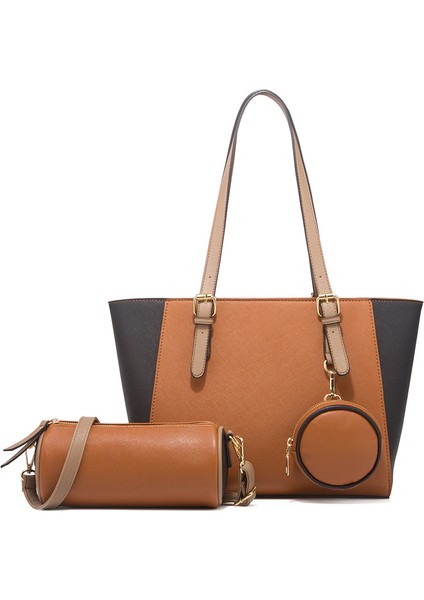 Moda Büyük Kapasiteli Kayınvalide Üçü Bir Arada Elde Tutulan Basit Omuz Çantası (Yurt Dışından)