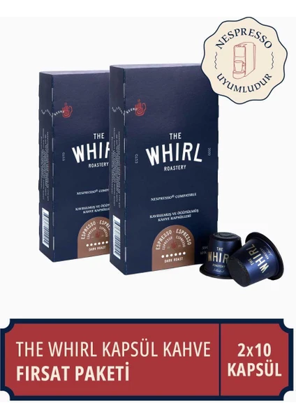 The Whirl Espresso Dark Kapsül Kahve Fırsat Paketi 10 Adet x 2 Paket