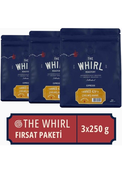 The Whirl Espresso Tanned 429°F Çekilmiş Kahve 3 x 250 gr