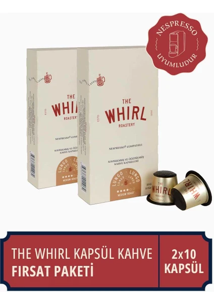 The Whirl Lungo Medium Kapsül Kahve Fırsat Paketi 10 Adet x 2 Paket