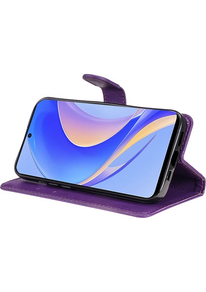 Huawei Nova Y90 4g Için Kt Deri Serisi-2 Telefon Kılıfı / Keyifli 50 Pro 4g, Iyi Korumalı Pu Deri Flip Cüzdan Kapağı Düz ​​renk Manyetik Kapatma Stand Telefon Kabuğu Kayış (Yurt Dışından)