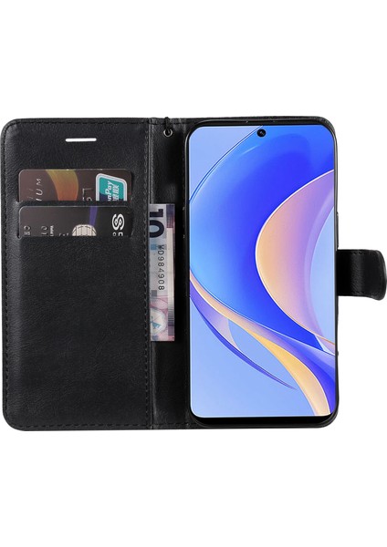 Huawei Nova Y90 4g Için Kt Deri Serisi-2 Telefon Kılıfı / Keyifli 50 Pro 4g, Iyi Korumalı Pu Deri Flip Cüzdan Kapağı Düz ​​renk Manyetik Kapatma Stand Telefon Kabuğu Kayış (Yurt Dışından)