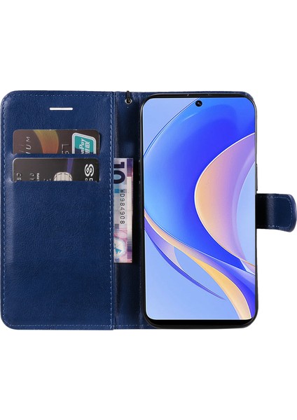 Huawei Nova Y90 4g Için Kt Deri Serisi-2 Telefon Kılıfı / Keyifli 50 Pro 4g, Iyi Korumalı Pu Deri Flip Cüzdan Kapağı Düz ​​renk Manyetik Kapatma Stand Telefon Kabuğu Kayış (Yurt Dışından)