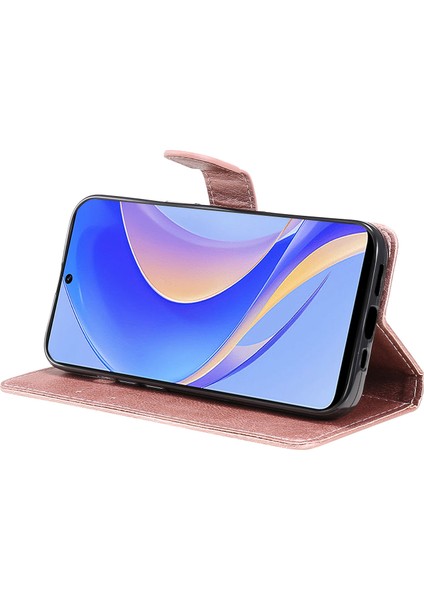 Huawei Nova Y90 4g Için Kt Deri Serisi-2 Telefon Kılıfı / Keyifli 50 Pro 4g, Iyi Korumalı Pu Deri Flip Cüzdan Kapağı Düz ​​renk Manyetik Kapatma Stand Telefon Kabuğu Kayış (Yurt Dışından)