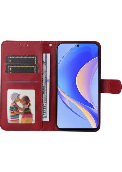 Huawei Için 50 Pro 4g / Nova Y90 4g Pu Deri Deri Flip Cüzdan Kılıf Manyetik Folio Stand Buzağı Dokusu Şok Geçirmez Telefon Kapağı (Yurt Dışından)