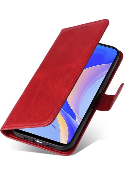 Huawei Için 50 Pro 4g / Nova Y90 4g Pu Deri Deri Flip Cüzdan Kılıf Manyetik Folio Stand Buzağı Dokusu Şok Geçirmez Telefon Kapağı (Yurt Dışından)