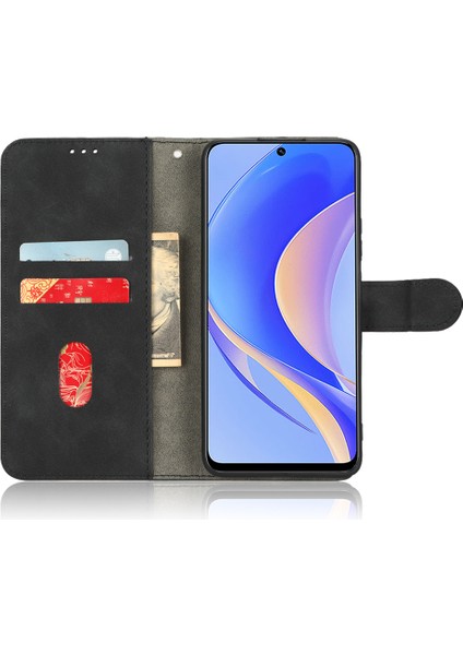 Huawei Nova Y90 4g Cilt Dokunuşu His Pu Deri Cüzdan Kılıfı Katlanabilir Standı Anti-Damla Telefon Kapağı (Yurt Dışından)