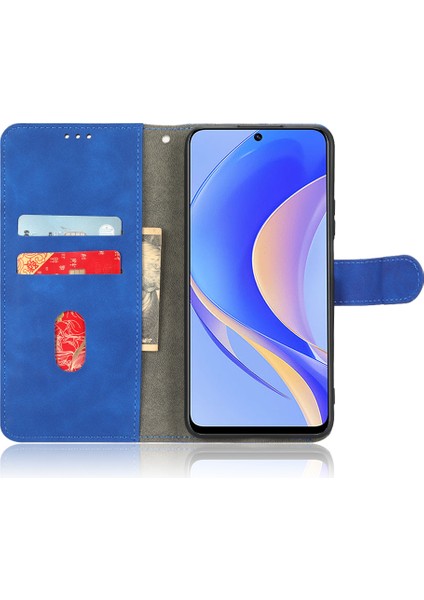 Huawei Nova Y90 4g Cilt Dokunuşu His Pu Deri Cüzdan Kılıfı Katlanabilir Standı Anti-Damla Telefon Kapağı (Yurt Dışından)