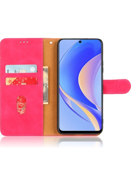 Huawei Nova Y90 4g Cilt Dokunuşu His Pu Deri Cüzdan Kılıfı Katlanabilir Standı Anti-Damla Telefon Kapağı (Yurt Dışından)