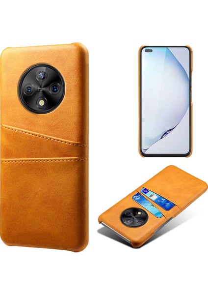 Huawei Için 50 Pro 4g / Nova Y90 4g Çift Kart Yuvaları Pu Deri Kaplamalı Pc Kapağı Şok Emici Telefon Kasası (Yurt Dışından)