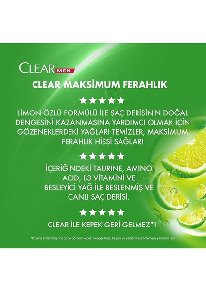 Men Kepeğe Karşı Etkili Şampuan Maksimum Ferahlık Yağlı Saç Derisi Için Limon 350 ml Dm indirimleri
