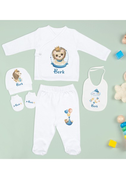 Kids Kişiye Özel 10 Parça Beyaz Hastane Çıkışı Battaniye ve Yastık Hediye Seti, Yeni Doğan Bebek Giyim Hediyesi-8 modelleri