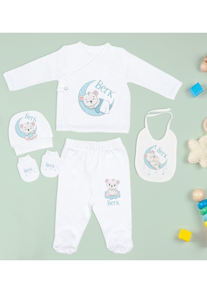Kids Kişiye Özel 10 Parça Beyaz Hastane Çıkışı Battaniye ve Yastık Hediye Seti, Yeni Doğan Bebek Giyim Hediyesi-9 modelleri