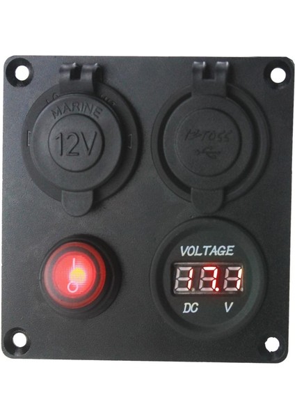 4 Delik Paneli+Çift USB Şarj Cihazı+Voltmetre+Güç Soketi+Açık Kapalı Anahtar Araç Teknesi (Yurt Dışından) fırsatları