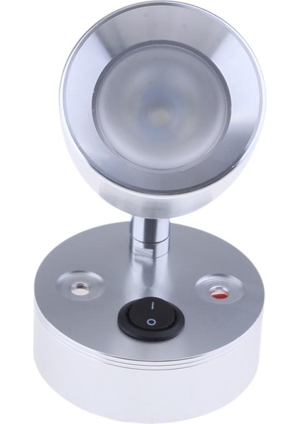 12 V 3 W Tekne LED Spot Iç Okuma Işık Duvar Lambası Gümüş 6000K (Yurt Dışından)