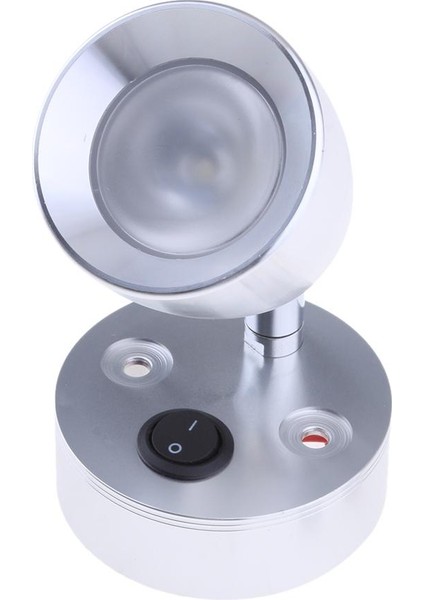 12 V 3 W Tekne LED Spot Iç Okuma Işık Duvar Lambası Gümüş 6000K (Yurt Dışından)