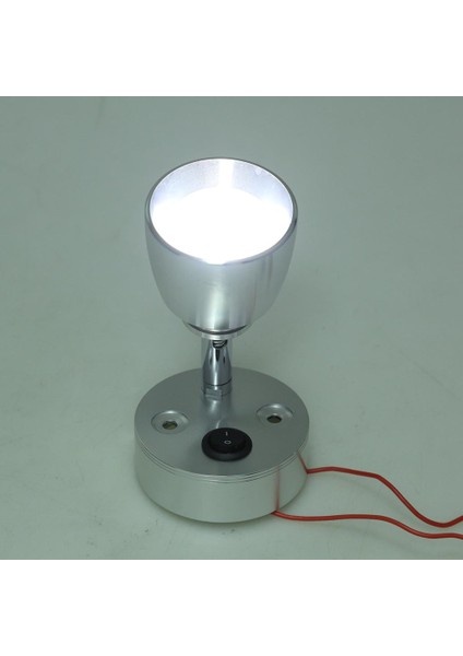 12 V 3 W Tekne LED Spot Iç Okuma Işık Duvar Lambası Gümüş 6000K (Yurt Dışından)