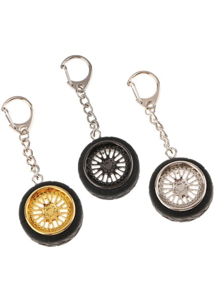 Araba Anahtarı Yaratıcı Tekerlek Rim Hub Tasarım Zinciri Keyfob Kolye Altın (Yurt Dışından) indirimleri