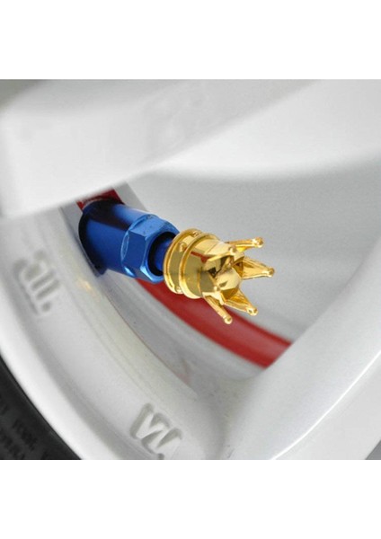 4x Altın Taç Araba Lastik Valf Kapakları Tekerlek Hava Geçirmez Vidalı Kapak Tozu (Yurt Dışından) fiyatları