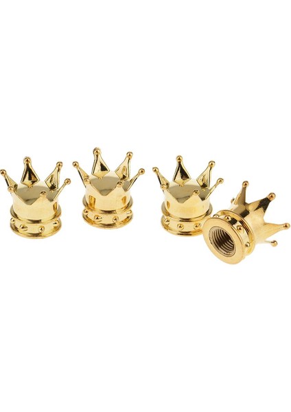 4x Altın Taç Araba Lastik Valf Kapakları Tekerlek Hava Geçirmez Vidalı Kapak Tozu (Yurt Dışından) modelleri