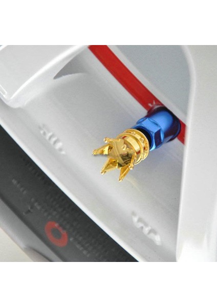 4x Altın Taç Araba Lastik Valf Kapakları Tekerlek Hava Geçirmez Vidalı Kapak Tozu (Yurt Dışından) fırsatları