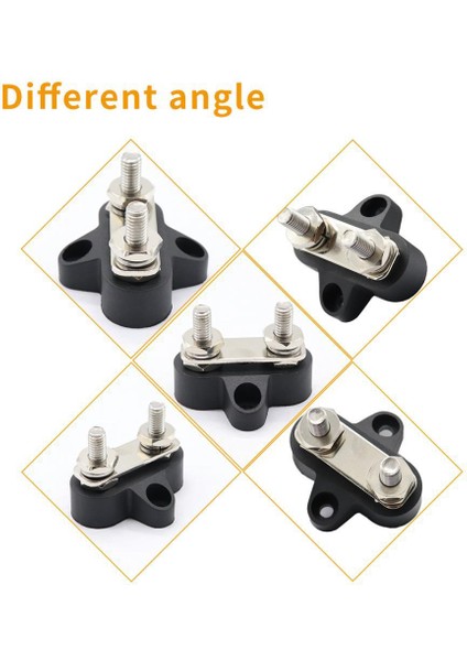 Evrensel Araba Kamyon Deniz Tekne Çift M6 Terminal Stud Otobüs Bar 48 V Dc Siyah (Yurt Dışından)
