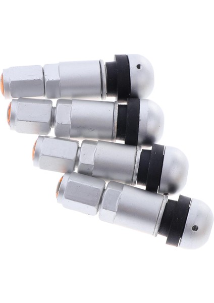 4 Adet Araba Tubeless Tekerlek Toz Kapaklar Lastik Vana Moonlight Gümüş + Siyah (Yurt Dışından)