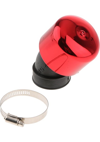 Evrensel Motosiklet Scooter Kir Bisikleti Için 38MM Kırmızı Bükülmüş Açılı Hava Filtresi (Yurt Dışından)