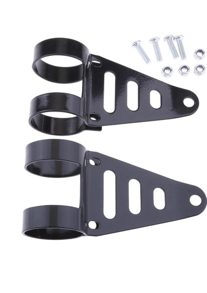 Siyah Motosiklet 41-43MM Far Montaj Braket Çatal Kulak Kıyıcı Cafe Racer (Yurt Dışından)