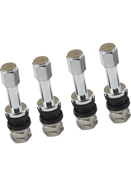 4 Adet Araba Kamyonu TR48E 53MM Düz Metal Tubless Lastik Valf Kök Kitleri (Yurt Dışından)