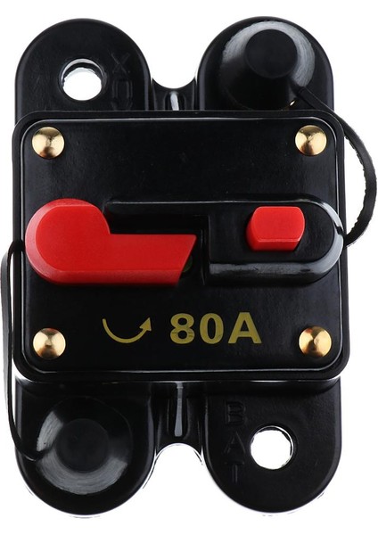 12 V 24 V Araba Oto Tekne Ses Sigorta Tutucu Mp Manuel Sıfırlama Devre Kesici 80A (Yurt Dışından)