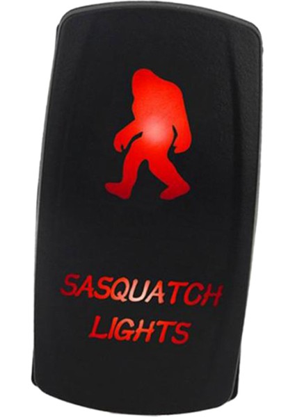Siyah Sasquatch Rocker Switch Rv Için 12V 24V 5pin - Kırmızı LED (Yurt Dışından)