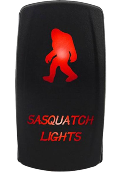 Siyah Sasquatch Rocker Switch Rv Için 12V 24V 5pin - Kırmızı LED (Yurt Dışından)