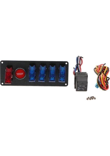 DC12V Flip-Up Kontak Anahtarı Panel 6 Iç 1 Araba Motoru Başlatma Düğmesi LED (Yurt Dışından)