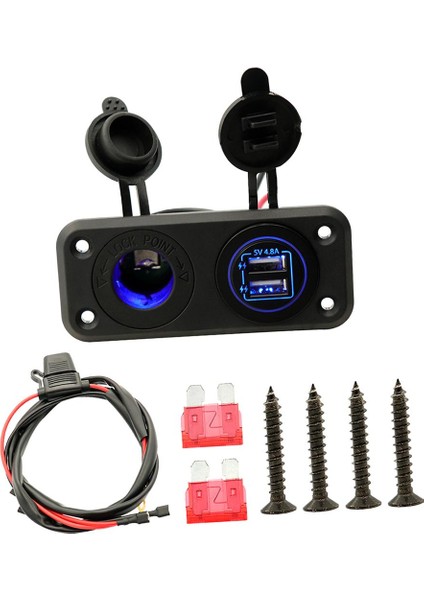 12-24V Tekne   Deniz   Mobil Için Araba Motosiklet Ikili USB Şarj Cihazı Soket Paneli (Yurt Dışından)