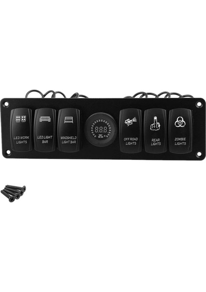 Otomobiller Tekneler Için LED ile Rocker Anahtar Açma Kapalı Anahtar Paneli (Yurt Dışından)