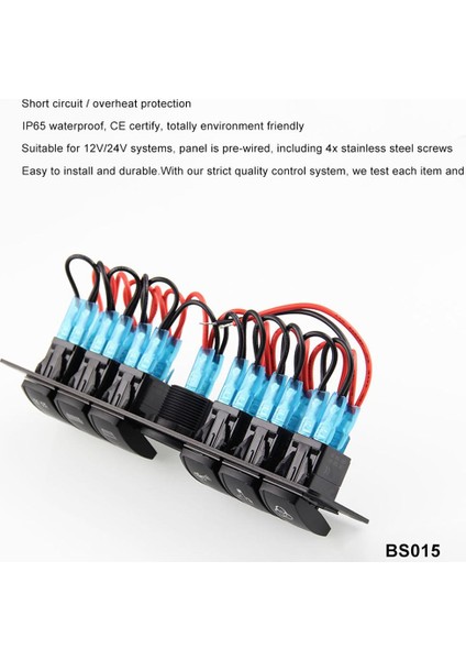 Otomobiller Tekneler Için LED ile Rocker Anahtar Açma Kapalı Anahtar Paneli (Yurt Dışından)