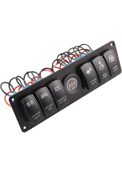 Otomobiller Tekneler Için LED ile Rocker Anahtar Açma Kapalı Anahtar Paneli (Yurt Dışından)