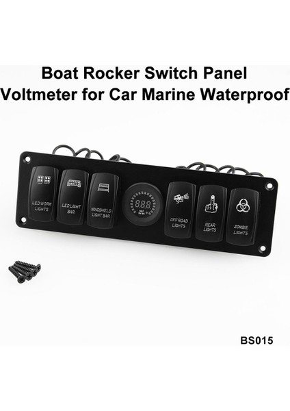 Otomobiller Tekneler Için LED ile Rocker Anahtar Açma Kapalı Anahtar Paneli (Yurt Dışından)