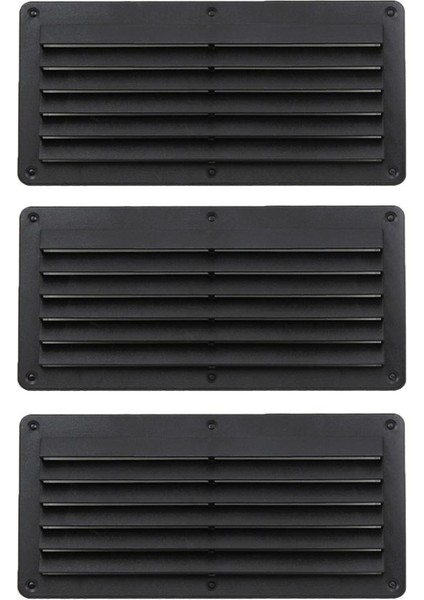 3x 5X10" Tavan Hava Bağlantı Noktası Havalandırma Rotate Louvers Rv Motoshome Havalandırma Siyah (Yurt Dışından)