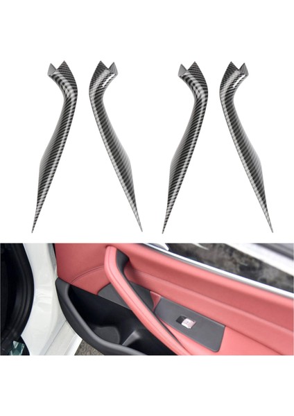 Araba Kapı Paneli Tutma Kapağı Bmw 5serıes Için Uyut G38 2018 Yedek 2 Çift Karbon Fiber (Yurt Dışından)