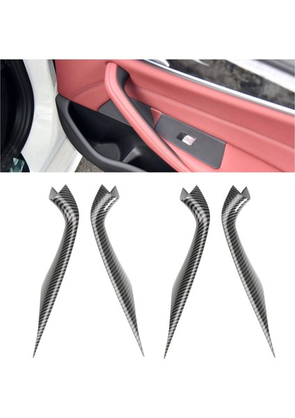 Araba Kapı Paneli Tutma Kapağı Bmw 5serıes Için Uyut G38 2018 Yedek 2 Çift Karbon Fiber (Yurt Dışından)