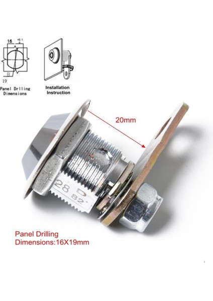 1-1   8" Borular Cam Kilidi Rv Toolbox Dolap Çekmece 2key Çekin 90º Turn 2x (Yurt Dışından)