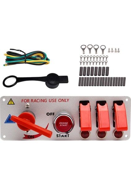 DC12V Flip-Up Ateşleme Anahtarı Paneli Araba Motoru Başlat Push Button LED Geçiş (Yurt Dışından)