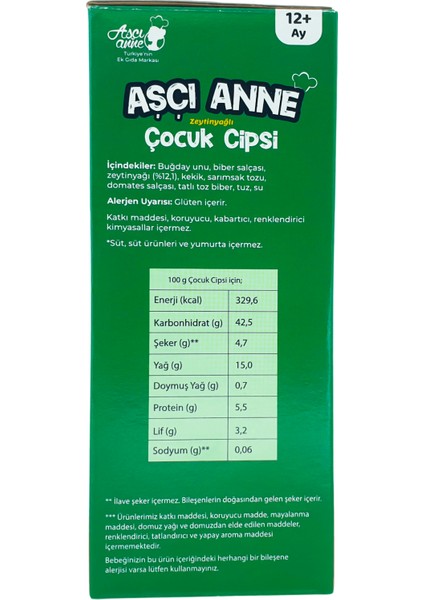 Çocuk Cipsi (12+ Ay) - 100 G